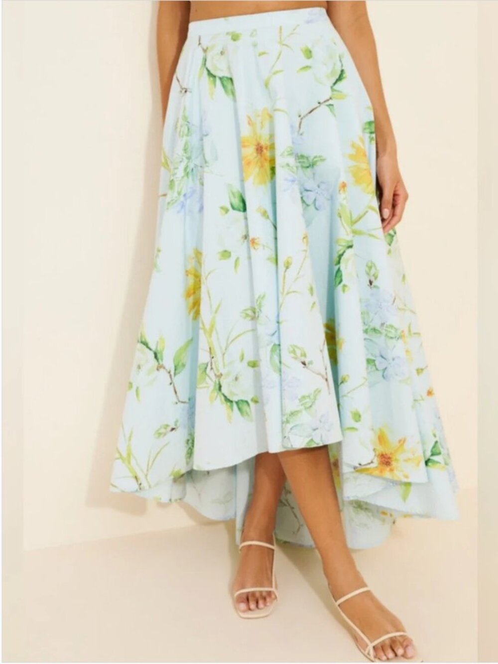 Anthropologie House of Aama HOA High-low Maxi Poplin Cotton Skirt size M
